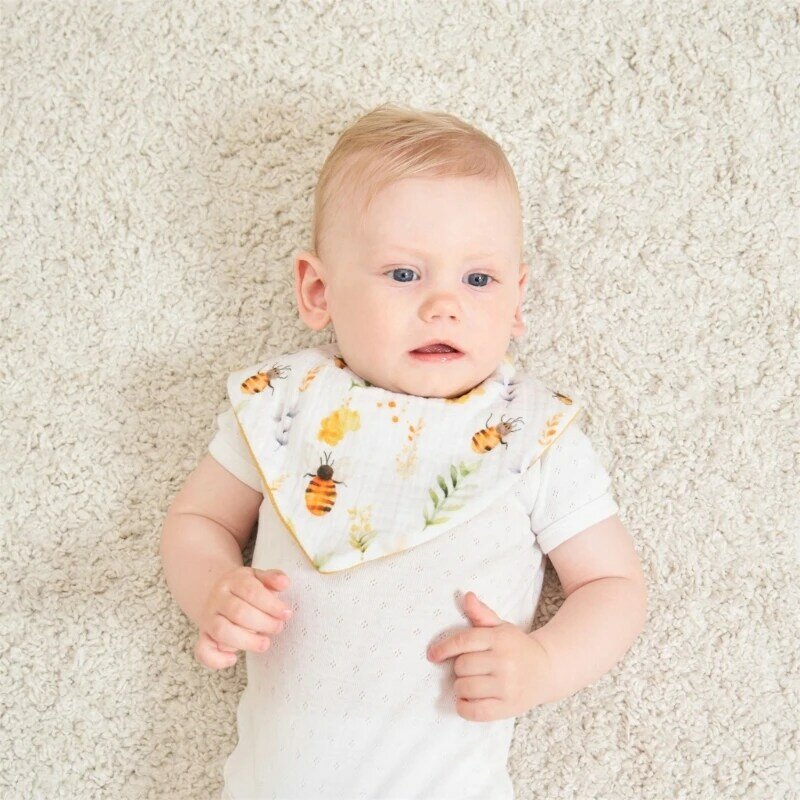 Atmungsaktive Baby-Lätzchen mit Schal, saugfähige und langlebige Lätzchen für Jungen und Mädchen, Neugeborene-Lätzchen mit QX2D