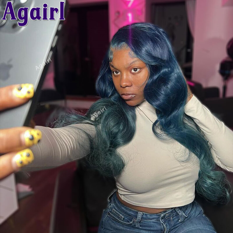 Lake Blue Wear And Go 5x5 Lace Closure Wig Pre Plucked 13X4 Glueless Body Wave Human Hair Wigs Brazilian 13X6 Lace Frontal Wigs