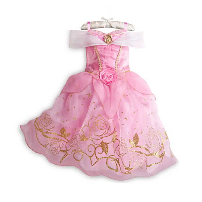 Disney-女の子のための透明なプリンセスドレス,女の子のためのプリンセスドレス,白雪姫,aurora,ソフィアコスプレ,子供の誕生日パーティーの服,2021