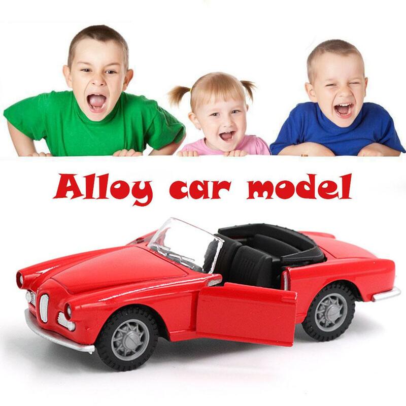 Model mobil olahraga paduan 1:36, mainan logam Abs kendaraan klasik Retro hadiah simulasi Model mobil anak T1v5