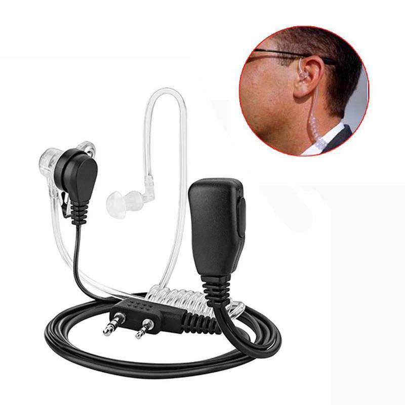 2 Pin Ptt Mikrofon Headset Baofeng Akustik Luft schlauch Mikrofon Kopfhörer Ohrhörer für EMF Anti-Strahlung Walkie Talkie Radio