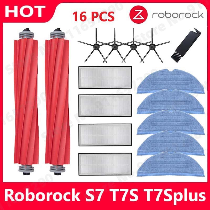 Roborock-Pièces de rechange pour aspirateur, brosse principale, filtre Hepa, tampon de vadrouille, accessoires, S7, S70, S7Max, T7S, T7S Plus