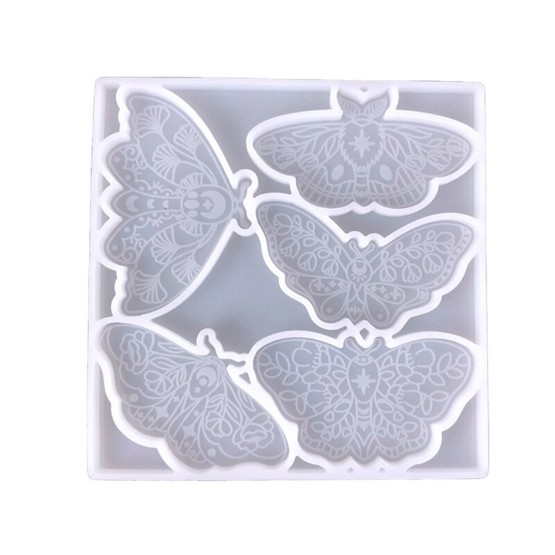 Molde silicona epoxi cristal Diy para colgante, forma mariposa, espejo, molde artesanal, molde silicona, herramienta