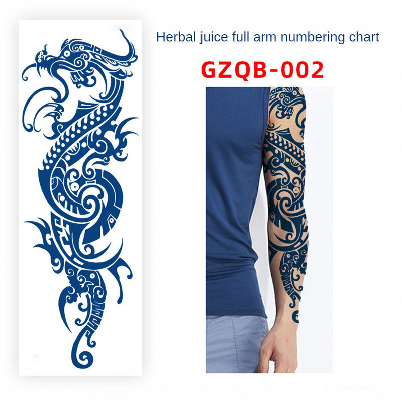 Pegatina de tatuaje temporal a prueba de agua, tótem geométrico, brazo completo, manga de gran tamaño, tatuajes flash falsos para hombres y mujeres