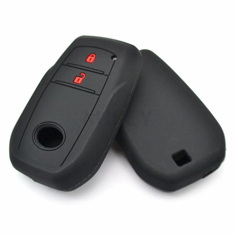 Funda de silicona para llave de coche, Protector de 2 botones para Toyota Hilux, Revo, Innova, Rav4, Fortuner, control remoto