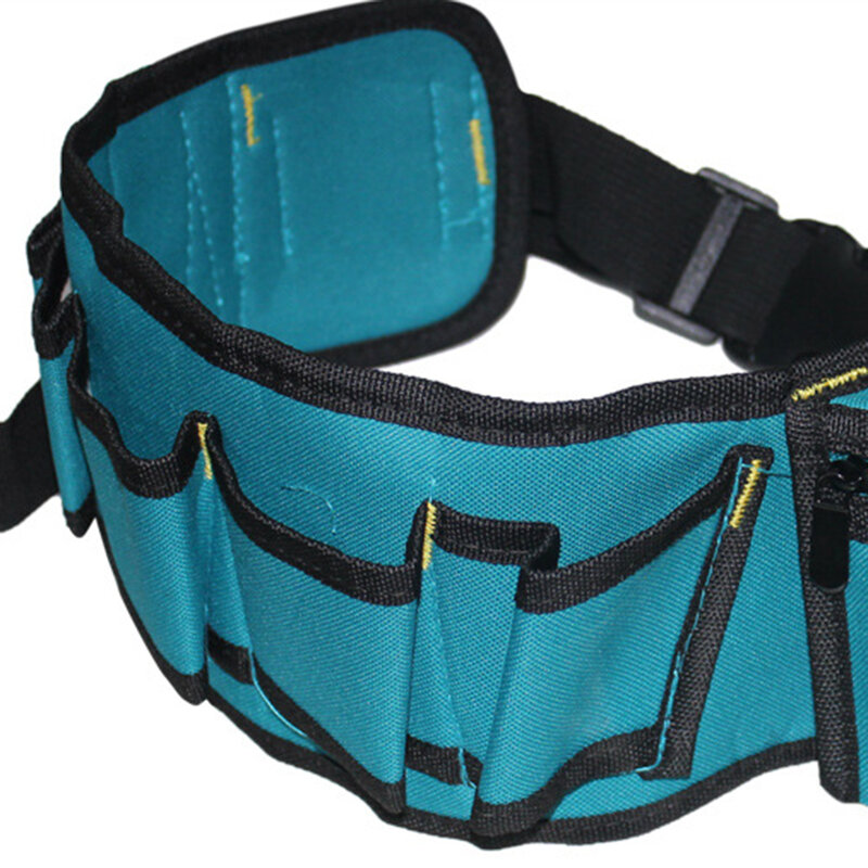 Bolsa de herramientas de cintura con múltiples bolsillos para electricista, bolsa de transporte con cinturón de almacenamiento ajustable, estuche portátil con bolsillo para la cintura