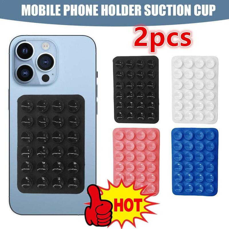 2Pcs Sticky Grippy Suction Phone Case Mount Sillicon Adhesive Phone Accessory For IPhone And Android Hands-Free Fidget Toy