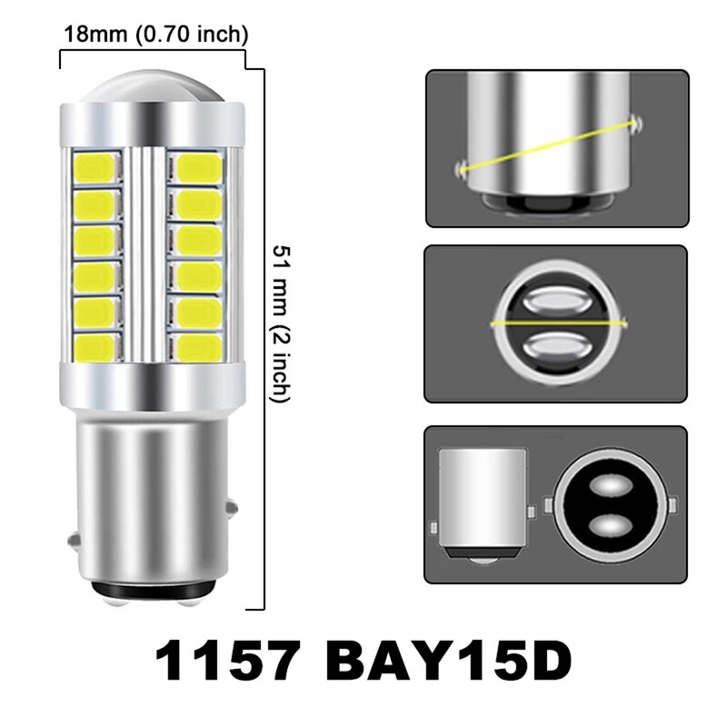 1156 BAU15S PY21W LED 전구, 자동차 테일 전구, 브레이크 조명, 후진 램프, 신호등, 10 개