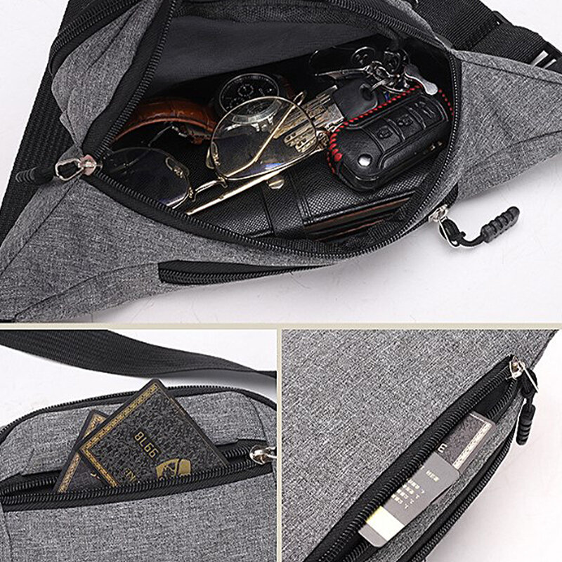 Fashion Men Women Waist Bag Casual Fanny Pack Purse Large Phone Belt Bag Pouch Canvas Outdoor Travel Phone Bag Crossbody Bag