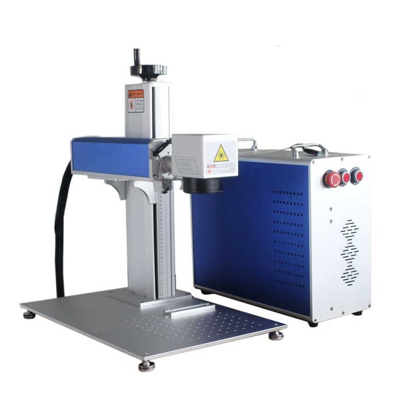 US Stock CALCA 50W Industry Split Fiber Laser Marking Machine for Laser Engraving Tumbler with JPT Laser + Rotation Axis FDA