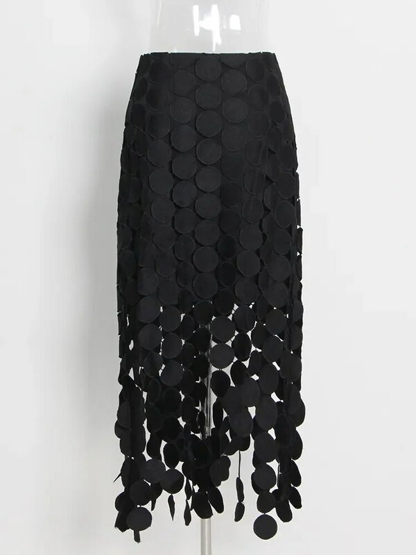 Faldas Midi minimalistas de cintura alta para mujer, ropa de verano, estilo de moda, corte liso, dobladillo Irregular