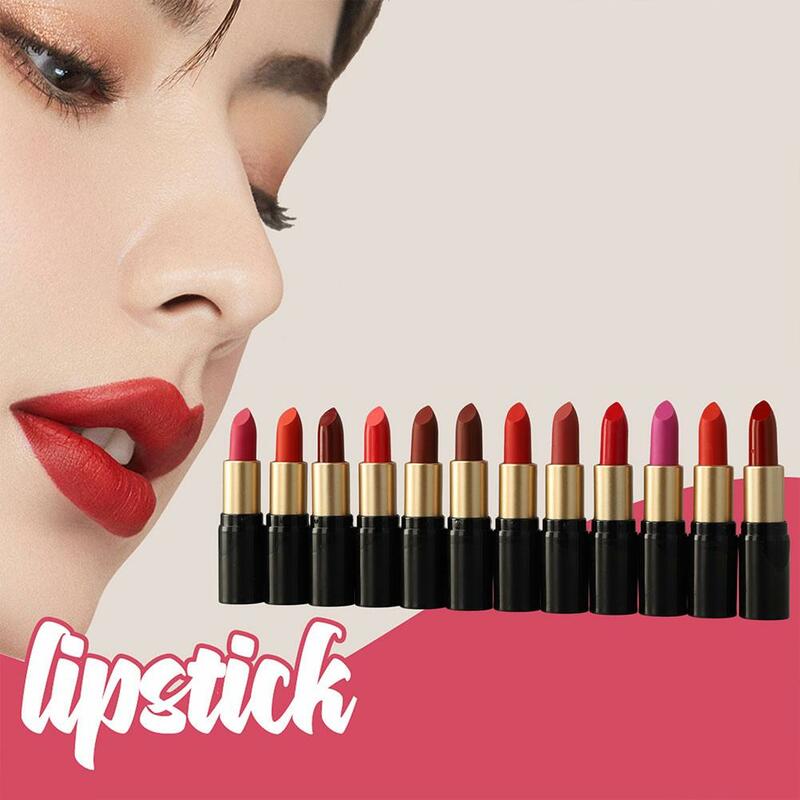 12 colori rossetto trucco labbra donna Sexy velluto opaco Lipgross tinta per labbra lunga durata impermeabile antiaderente tazza Lip Cosmet Q6F9