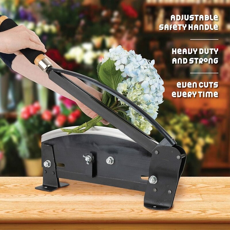 Fresh Flower Stem Cutter, lâmina com trava de segurança, resistente, mesa montável, fácil de usar, ferramenta de grau comercial, 14"