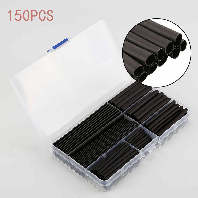 150Pcs/Box Heat Shrink Tubing Tube Sleeve Kit Car Electrical Assorted Cable Wire Wrap Assorted Wire Cable Insulation Sleeving