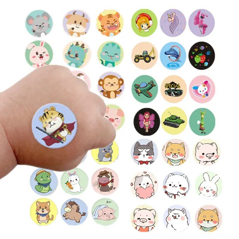120pcs/set Cartoon Round Band Aid for Kids Vaccination Wound Patch Skin Plasters Kawaii Circle Adhesive Bandages Curitas Patches