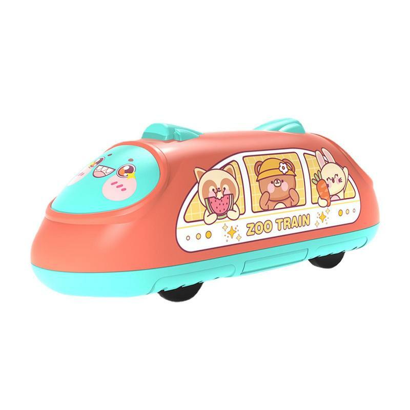 Mobil mainan sisi ganda, mobil mainan tarik mundur, kendaraan Model mobil kereta kecepatan tinggi untuk hadiah ulang tahun anak laki-laki 1 buah