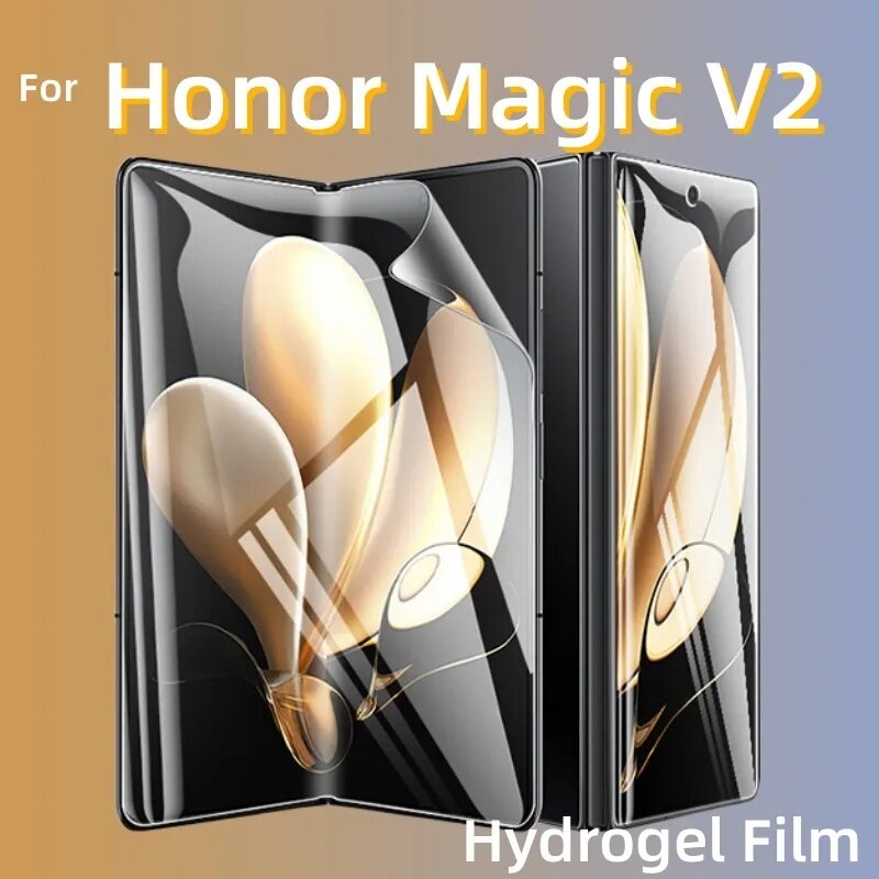 Película de hidrogel 2 en 1 para Honor Magic V2, Protector de pantalla trasera interior de cobertura completa, película protectora para Honor Magic V2