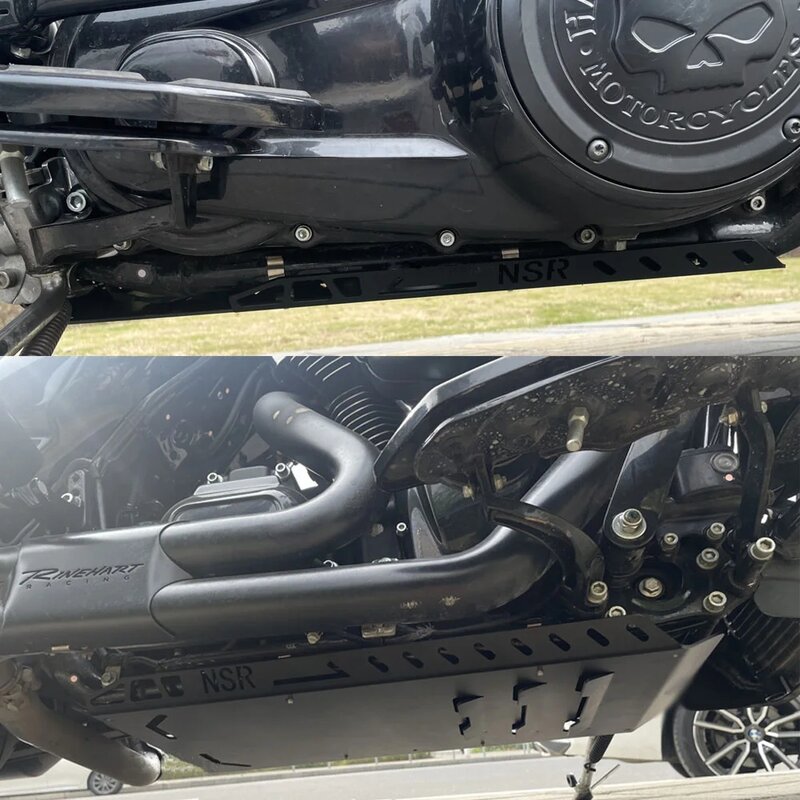Placa de deslizamiento inferior para motocicleta, Base protectora de motor, protección de chasis, color negro, para CVORoad Glide Road King Street Glide 2014-2023