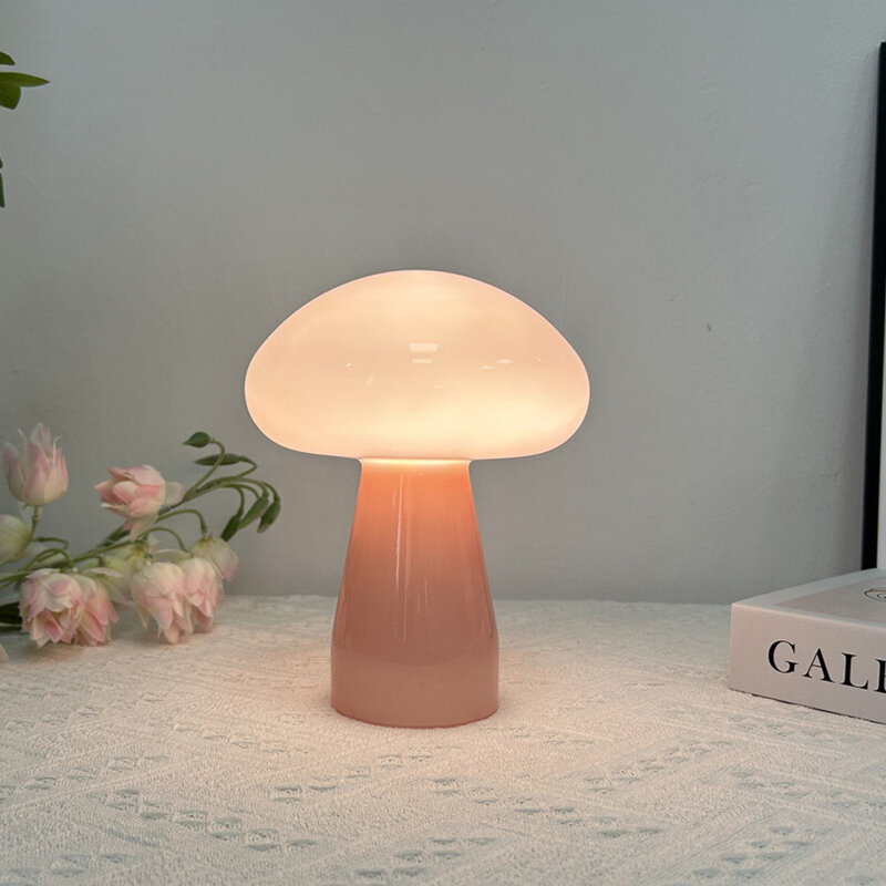 Cream wind mushroom table lamp ins teenage girl romantic night light bedroom bedside atmosphere decorative light