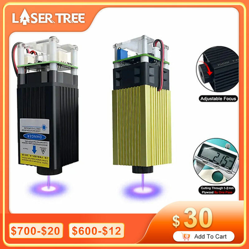 LASER TREE 20W modulo Laser 450nm 40W TTL testa per incisore Laser a luce blu per macchina da taglio per incisione Laser strumenti per la lavorazione del legno