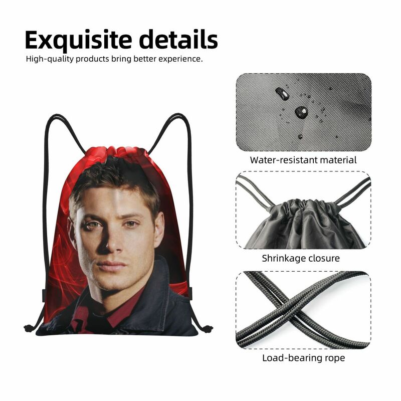 Custom Dean Winchester Supernatural Drawstring Bag for Shopping Yoga Backpacks Women Men TV Show Sports Gym Sackpack
