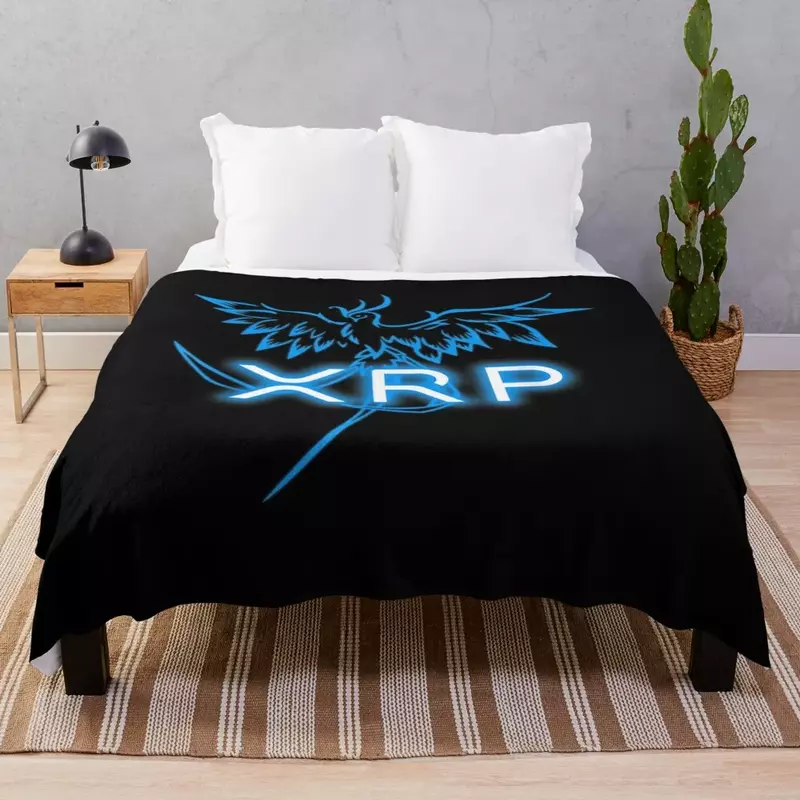 Плед XRP криптовалюты-XRP, одеяло для косплея, аниме одеяла для диванов, милые клетчатые пушистые мягкие одеяла