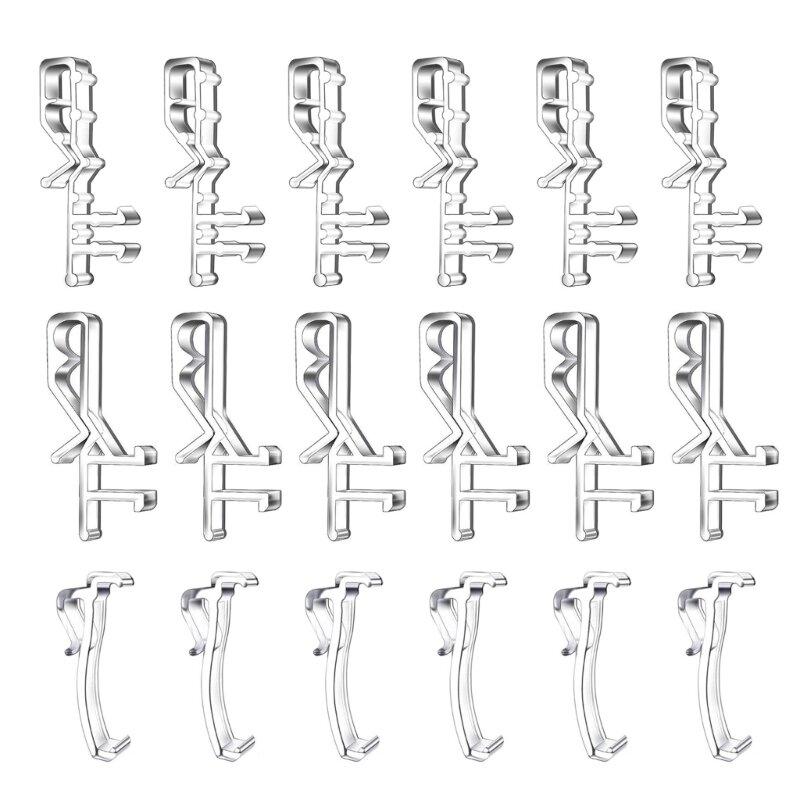18pcs/set Clear Plastic Clips Valance Clips Invisible Clip for Horizontal Blinds