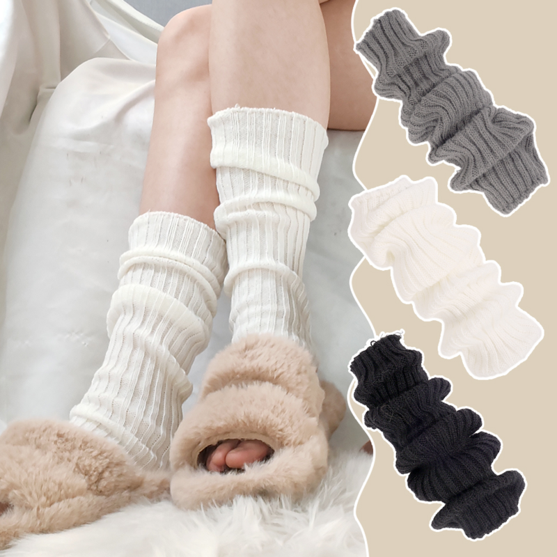 Calentadores de piernas Y2K Lolita para mujer, calcetines largos de punto de lana, cubierta de pie, calentador de brazos, calcetines de ganchillo, puños de bota, Otoño e Invierno