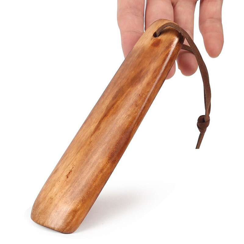 1PCS Solid Wood Shoehorn Portable Craft Long Handle Wooden Shoe Horn Shoe Lifter Shoes Accessories