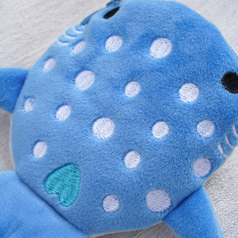 Carino blu piccole balene portamonete peluche cerniera portamonete a forma di squalo Designer portafoglio da donna portamonete portachiavi auricolare