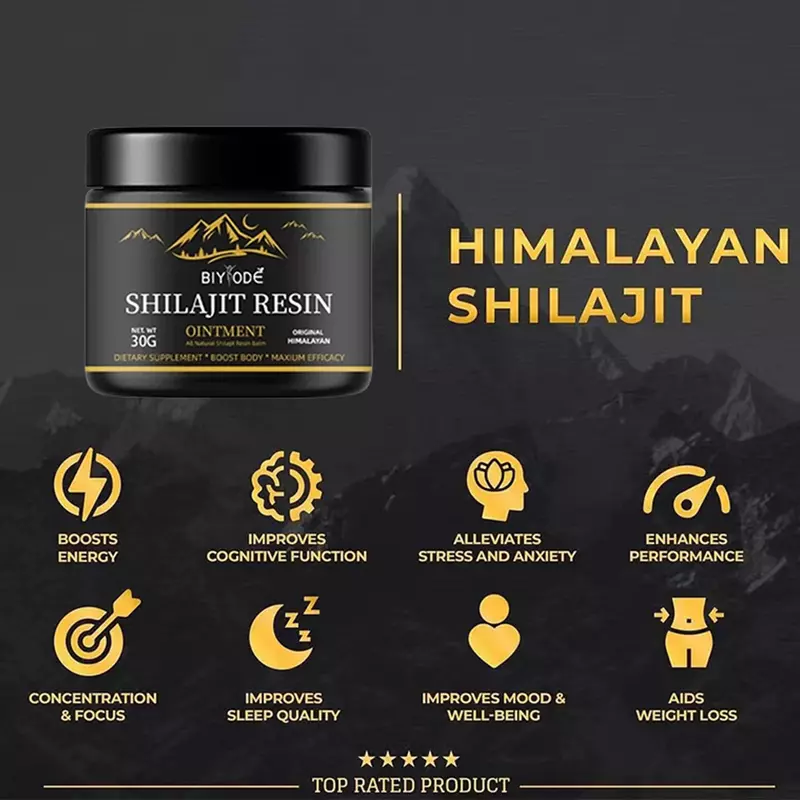 Pasta de Shilajit Orgânica Himalaia, Suplementos Minerais, Creme Xilaizhi, Atacado, 30g, 100%