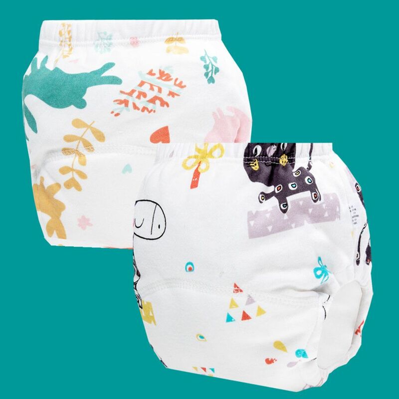 Pañales reutilizables portátiles para bebé, pañales de tela lavables con diseño de dibujos animados, pantalones de entrenamiento