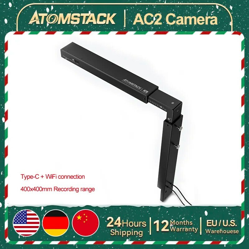 Caméra Atomstack AC2 Lightburn HD, 400x400mm, Plage de Photographie, Fierté, Positionnement, WiFi, Enregistreur Graveur Laser