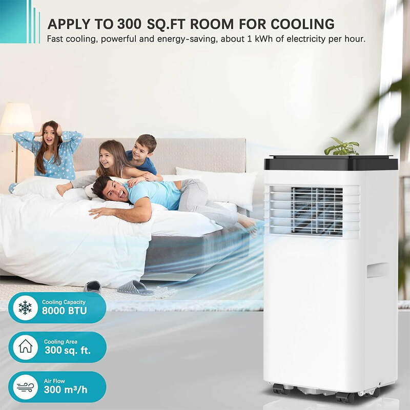 8,000 BTU Portable Air Conditioner with Comfort Sense Remote and Window Kit, White, 1BR328K | USA | NEW