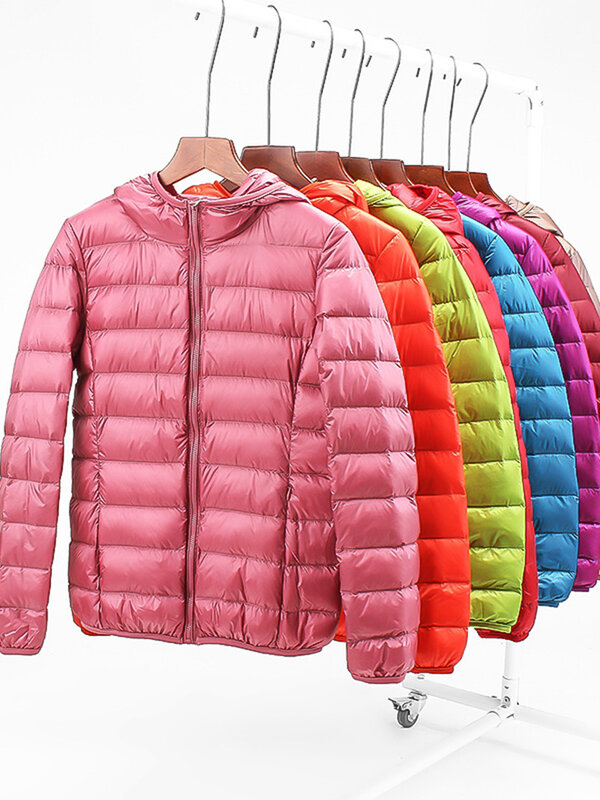 2023 Frauen gepolstert Herbst/Winter Kapuze ultraleichte Mode leichte Daunen jacke weibliche koreanische Version Jacke warmen Mantel