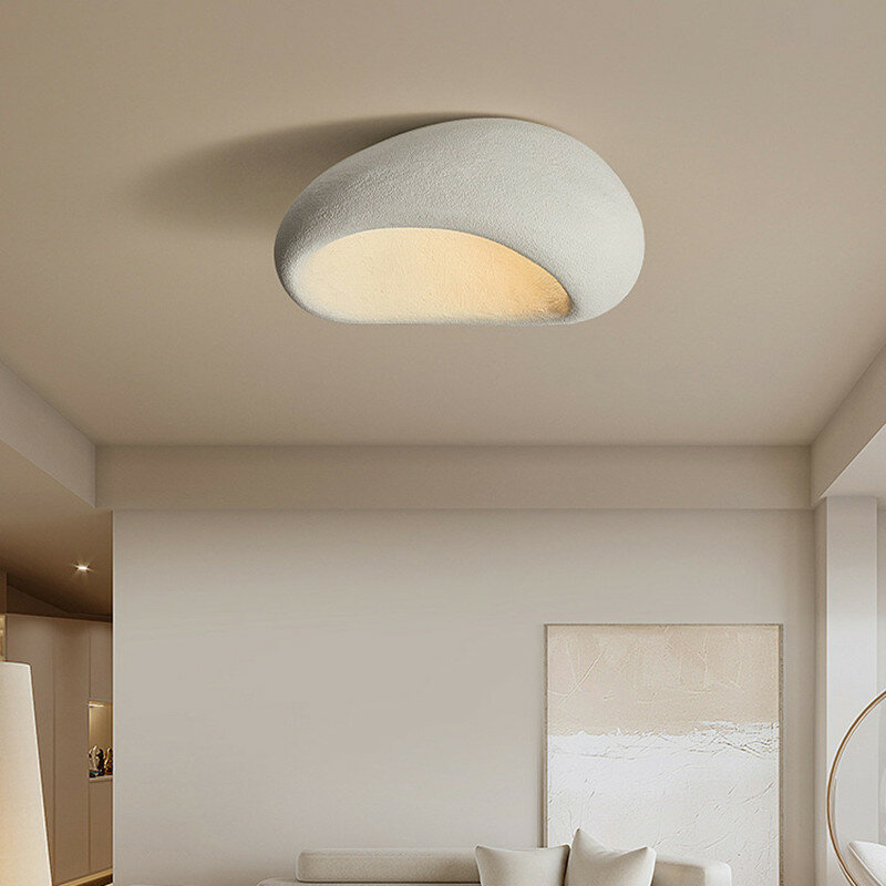 Скандинавская Минималистичная Потолочная люстра Wabi Sabi E27, светодиодные светильники в кремовом стиле для спальни, декоративные осветительные приборы