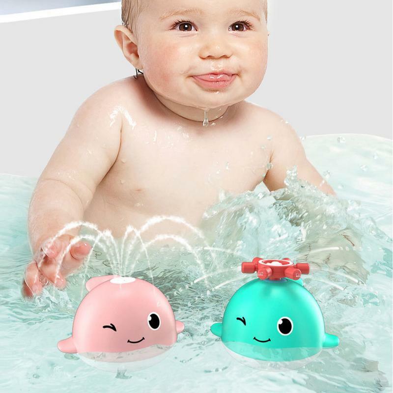 LED Whale Bath Toys for Kids, indução automática, criança engraçada, presentes de aniversário para meninos e meninas