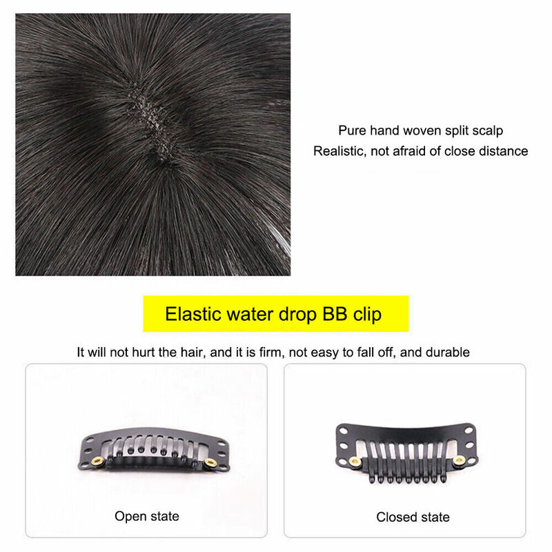 Maxine-Extension de frange à clipser invisible pour femme, fausse frange naturelle, postiche de clourse invisible, 360
