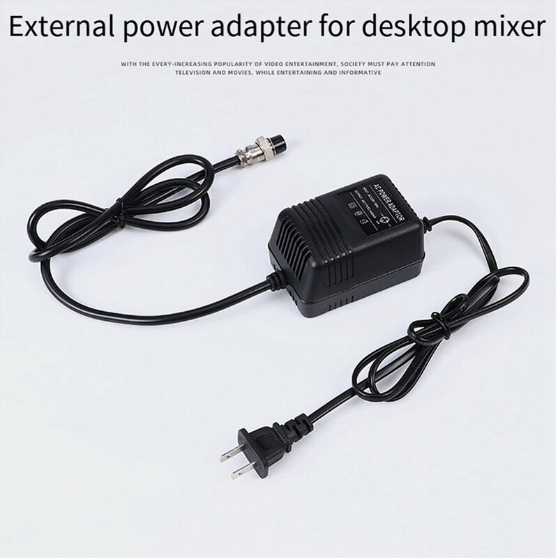 Adaptador de energia para Mixing Console Mixer, Alimentação AC, 15V, 3-Pin Connector, Durable UE Plug, F4