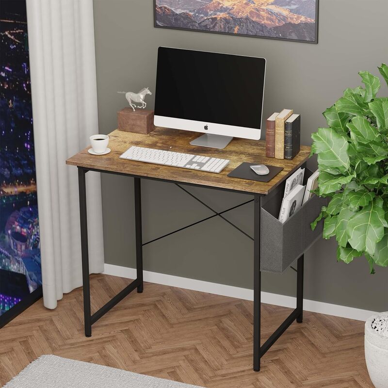 32/40/47 Home Office Writing Small Desk, Modern Simple Style PC Table with Storage Bag for Bedroom, Office, Apartment, 32 Inch