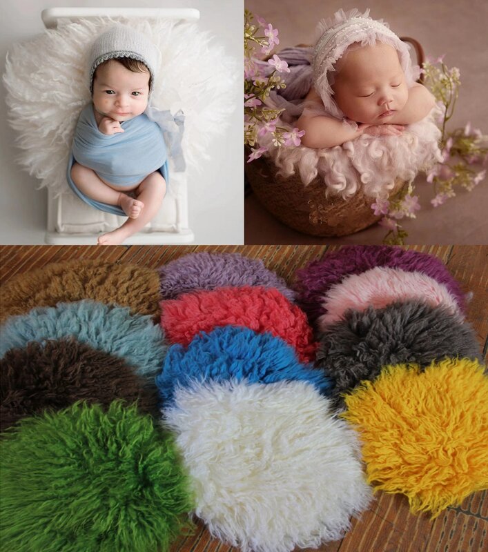Accesorios de fotografía para recién nacidos, manta de lana, alfombrillas de fondo, cojín para posar, accesorios para sesión de fotos de bebé