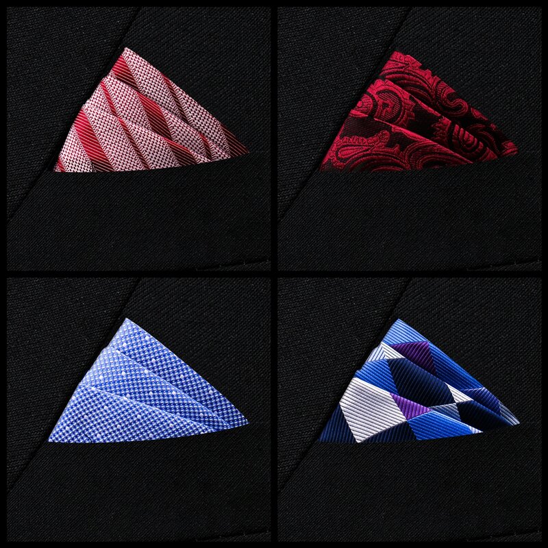 Pocket Square Silk High Grade New Style Handkerchief Men Black Suit Accessories Solid Men Handker Many Color Newest Fit Pockets