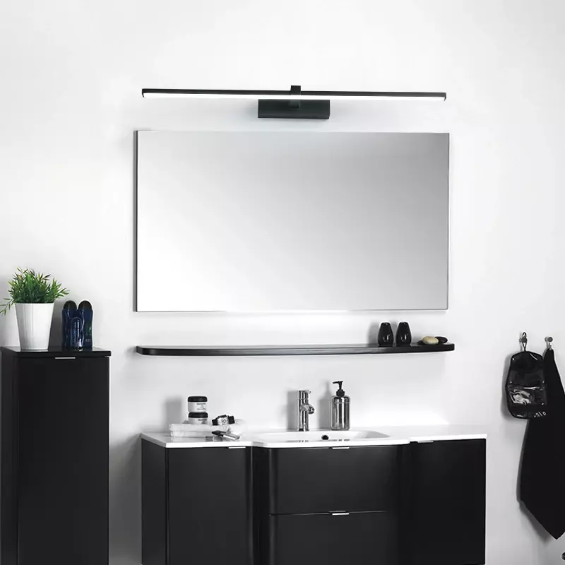 モダンなデザインの3色アルミニウムLEDウォールライト,表面パネルライト,黒または白で利用可能,バスルームに最適