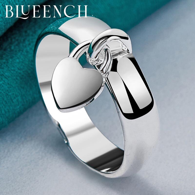 Blueench 925 Sterling Silver Love จี้แหวนข้อเสนองานแต่งงานโรแมนติกแฟชั่นเครื่องประดับ