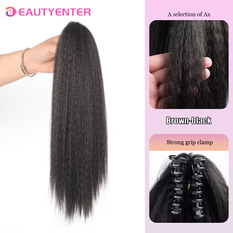 Syntetyczny sznurek kucyk elastyczny do przedłużania włosów dla kobiet Kinky kręcone kucyk włosy syntetyczne wysoki Puff Afro do włosów