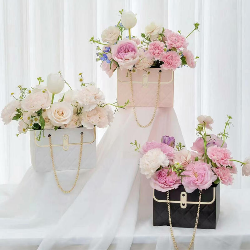 Novo bowknot caixa de flores para o dia dos namorados casamento dia das mães aniversário dobrável portátil saco de embalagem de presente suprimentos de festa