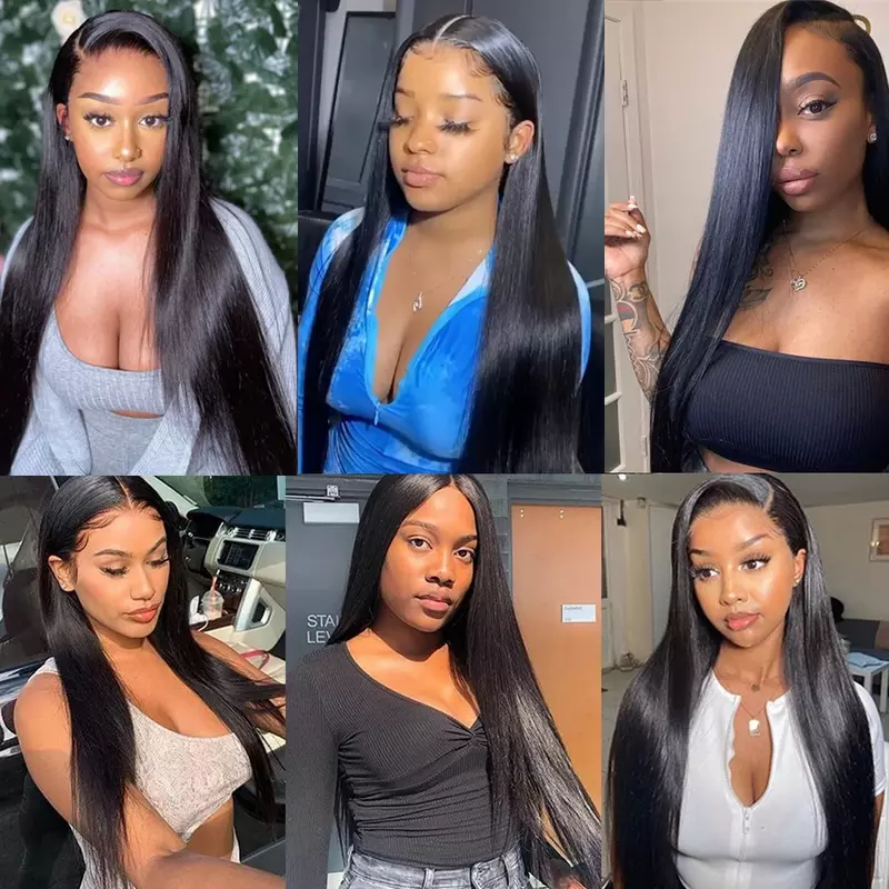 40-calowy Bone Straight Hd Lace Frontal Wig 13x6 Frontal Wig Brazilian Transparent Human Hair Lace Frontal Wigs For Women On Sale