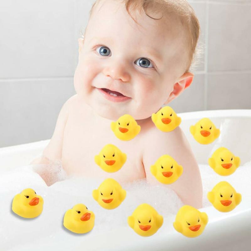 Newborn Water Toys Boys Girls Game Playing Swimming Pool Squeaky Rubber Ducks Baby Bath Toys Yellow Ducks Bath Ducks