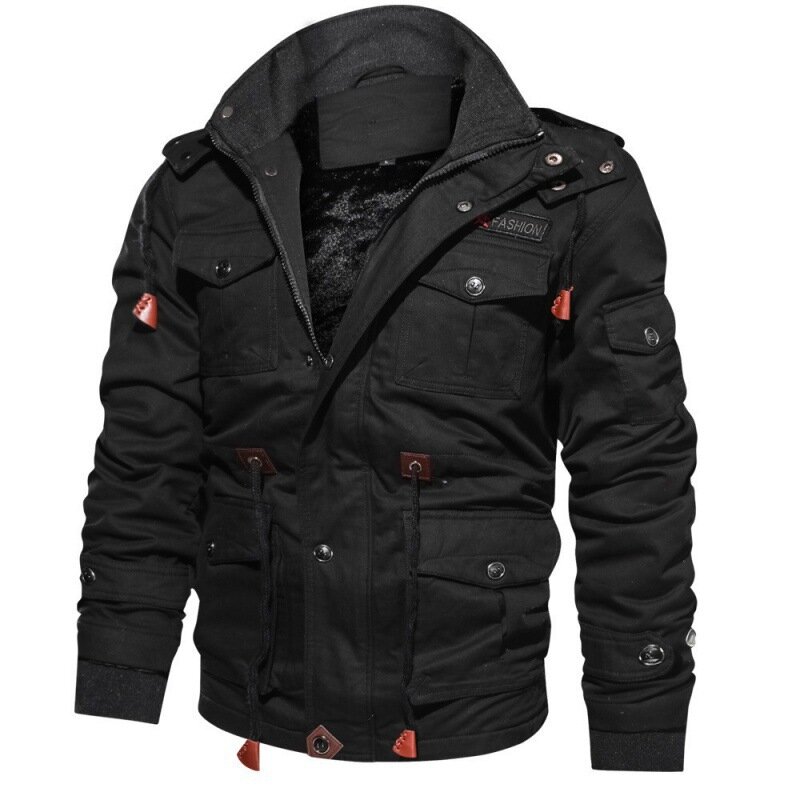 Мужские зимние куртки в стиле милитари, пальто, повседневные карго-куртки с несколькими карманами, высококачественные мужские хлопковые зимние пальто, теплые парки размера 6XL