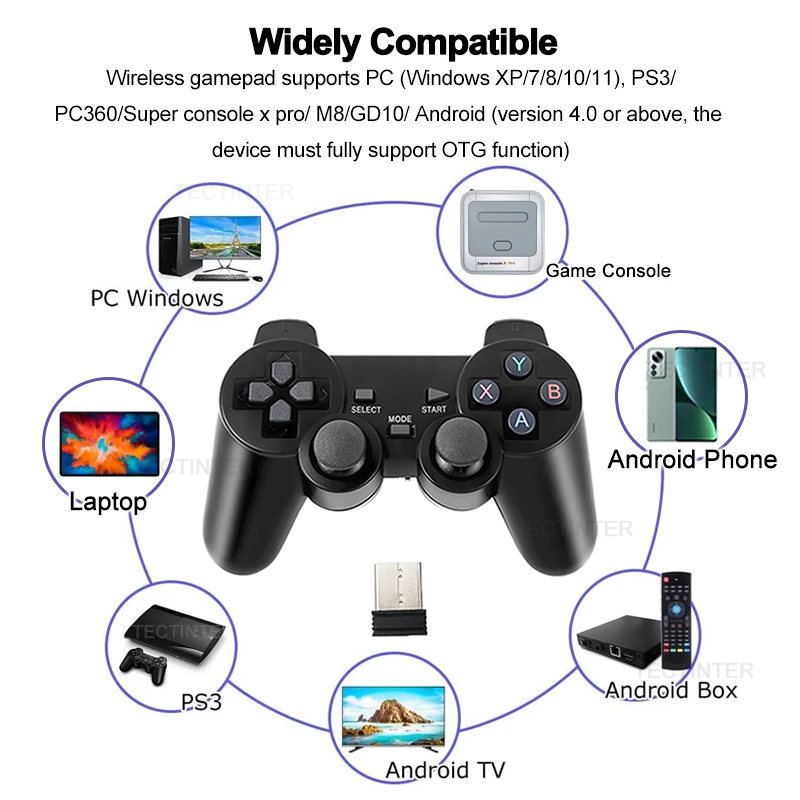 Manette de jeu sans fil 2.4 ghz pour téléphone Android/PC/PS3/TV Box, Joystick, contrôleur de jeu pour Console Super X, accessoires de jeu